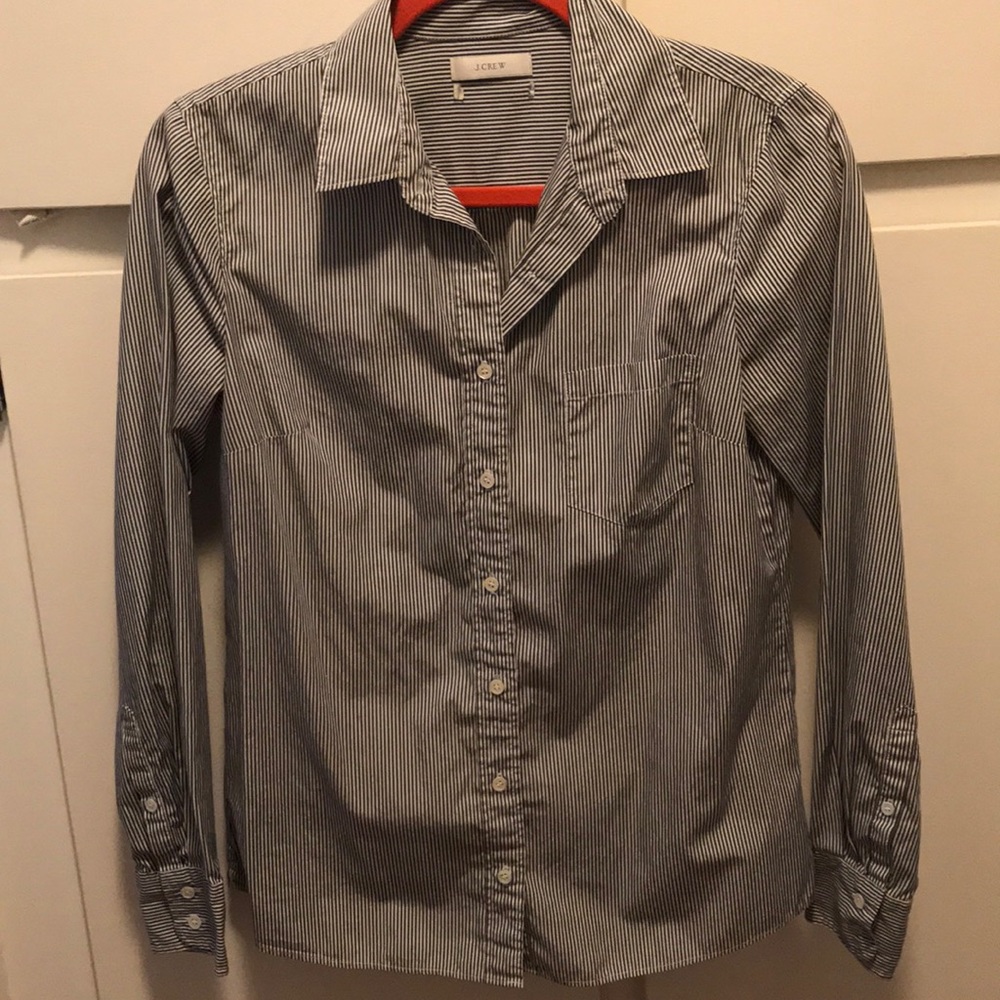 J Crew Pin Stripe Button Down Shirt